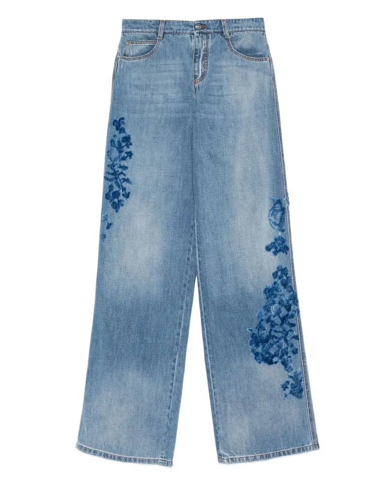 Ermanno Scervino Jeans mit Blumendetail - Blau Blau
