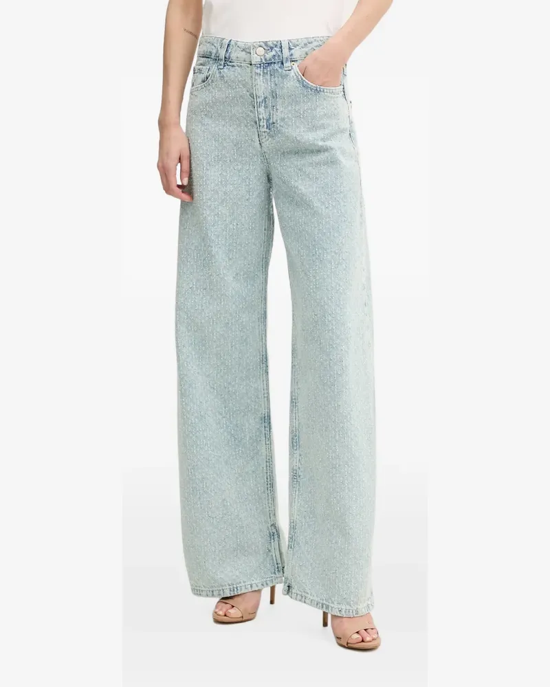 Sisley Weite Jeans im Distressed-Look - Blau Blau