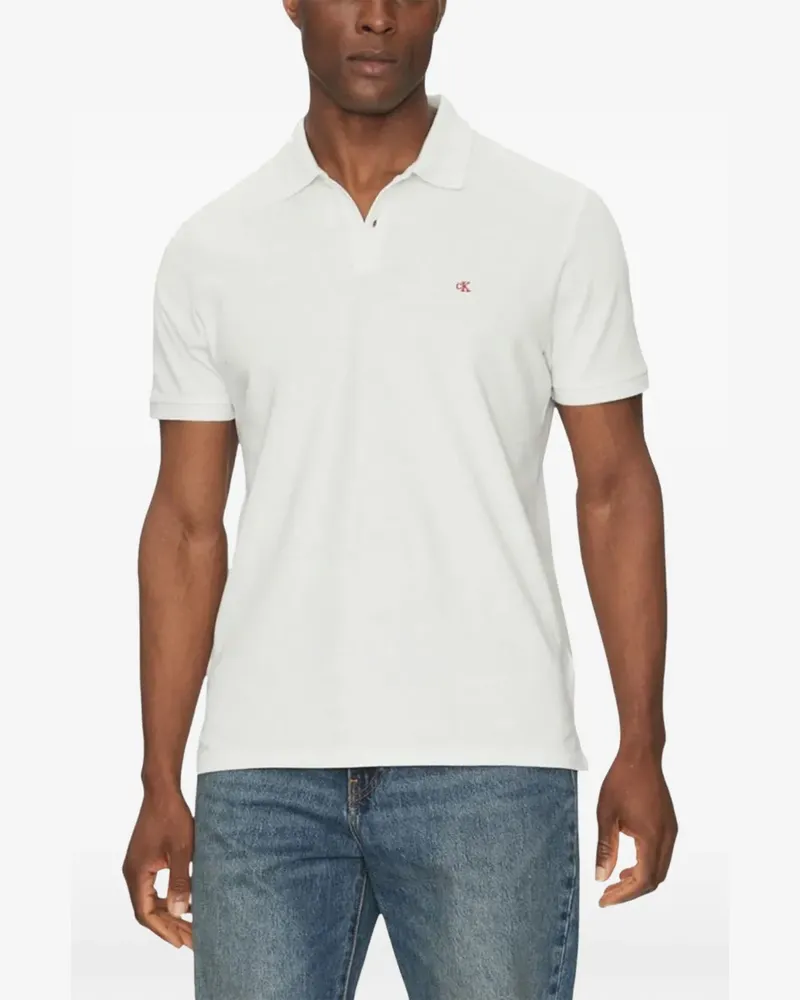 Calvin Klein Poloshirt mit Logo-Stickerei - Weiß Weiß