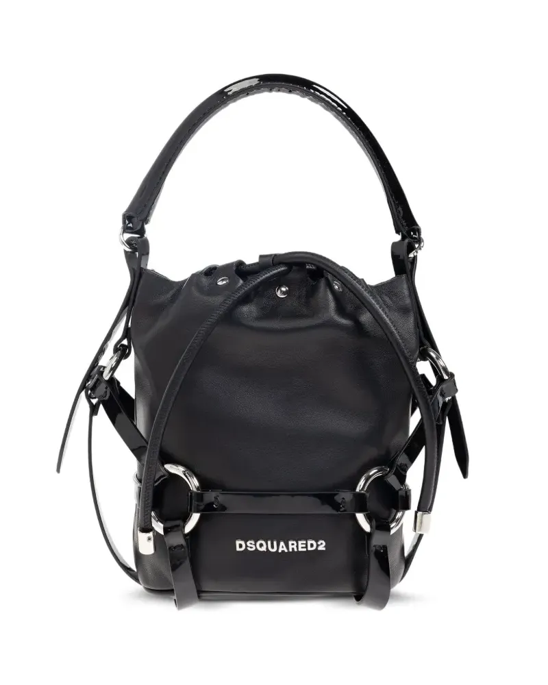 Dsquared2 Beuteltasche aus Leder - Schwarz Schwarz