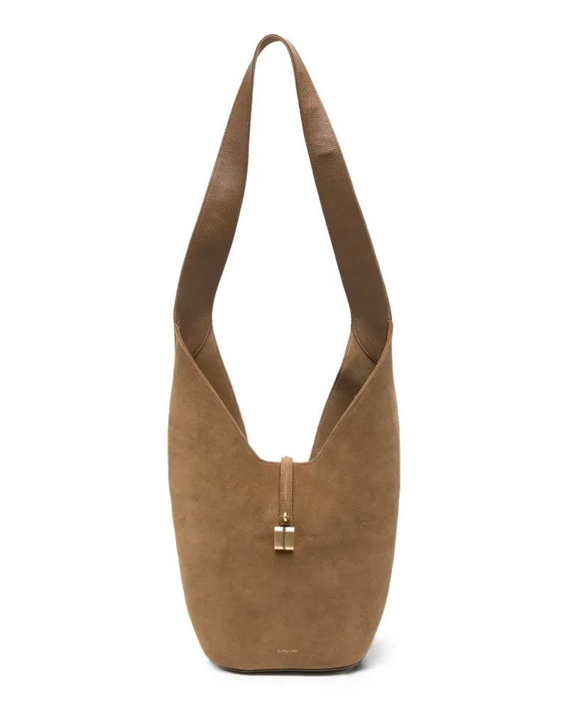 DeMELLIER Siena padlock-detail leather shoulder bag - Nude Nude