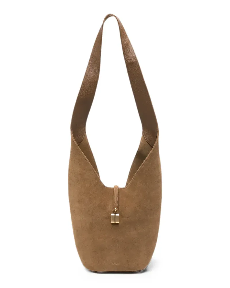 DeMELLIER Siena padlock-detail leather shoulder bag - Nude Nude