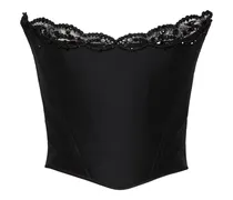 Korsett-Top mit Spitzendetail - Schwarz