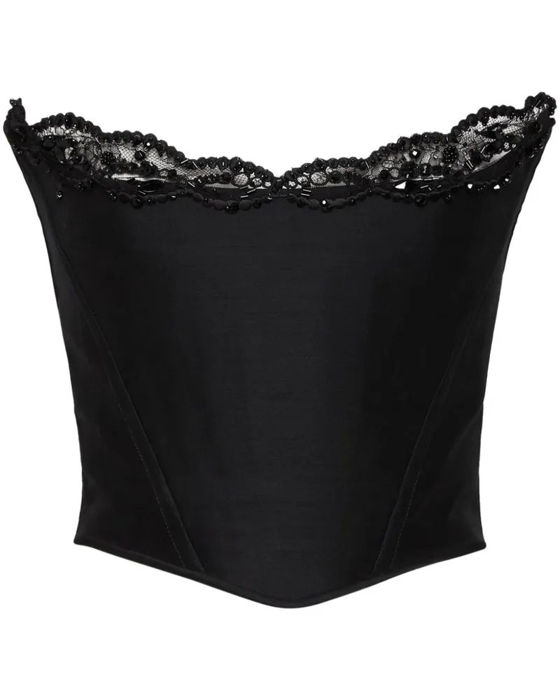 Dsquared2 Korsett-Top mit Spitzendetail - Schwarz Schwarz