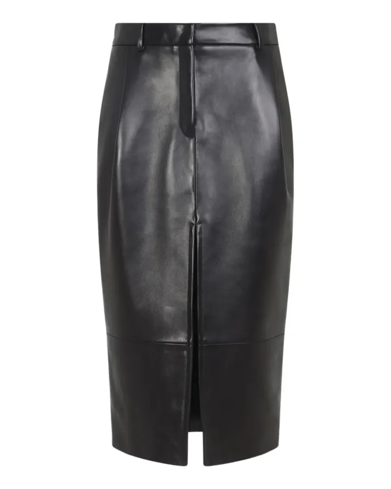 KHAITE Lederrock mit Schlitz - Schwarz Schwarz