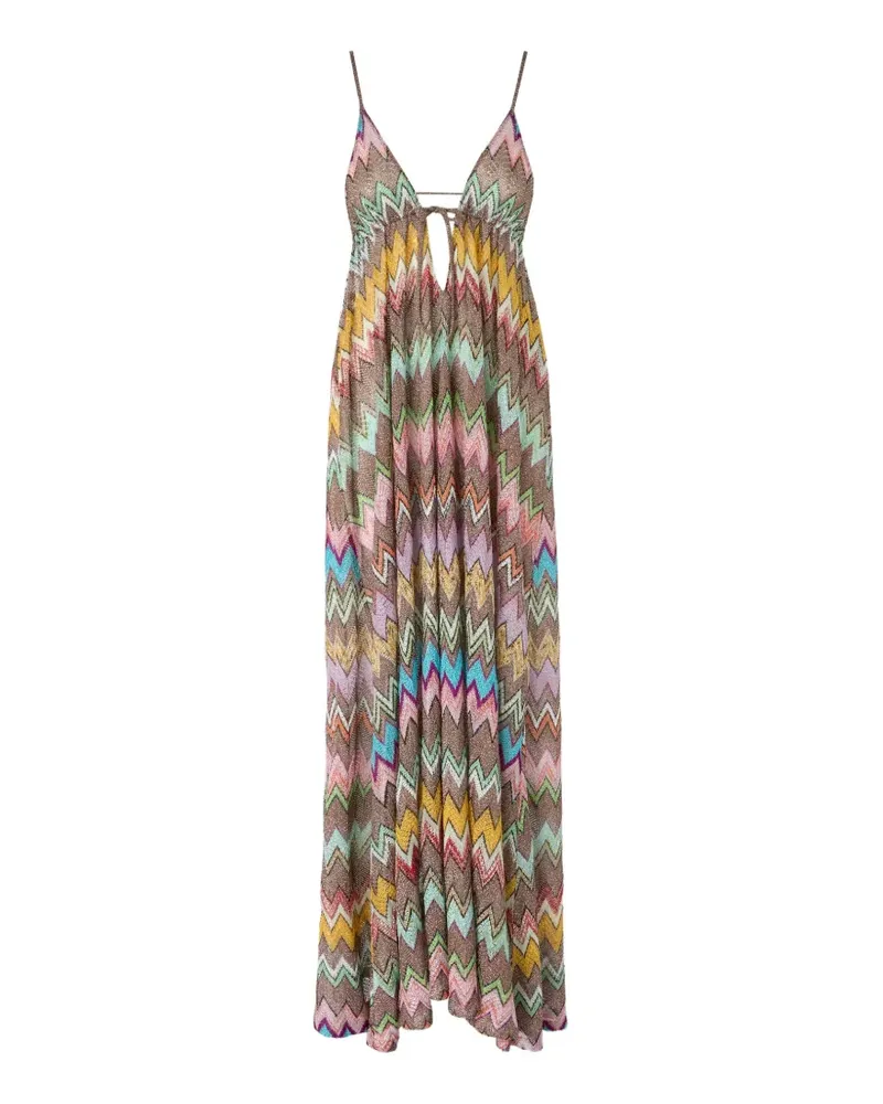Missoni Maxikleid mit V-Ausschnitt - Braun Braun