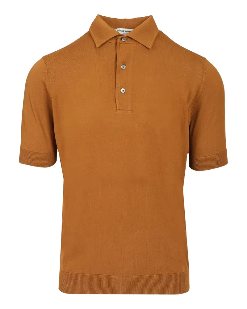 Al Duca D’Aosta 1902 ribbed-trim cotton polo shirt - Braun Braun