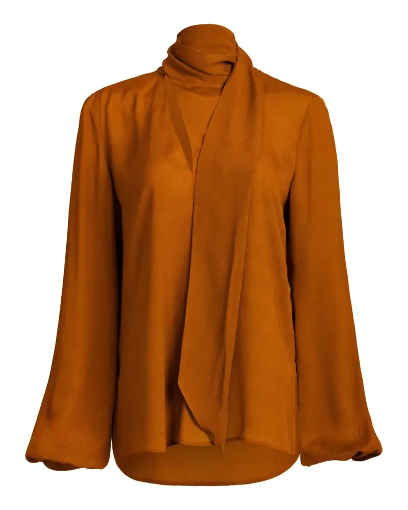 Silvia Tcherassi Alanis Bluse mit Schalkragen - Braun Braun
