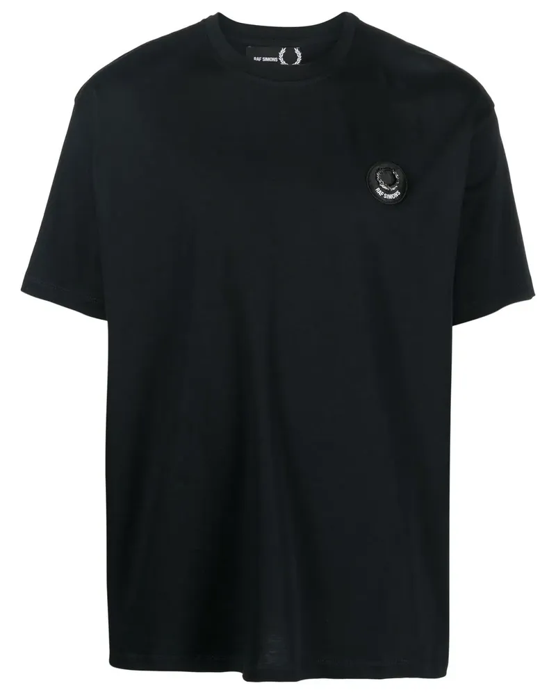 Raf Simons T-Shirt mit Logo-Patch - Schwarz Schwarz