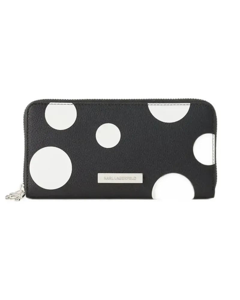 Karl Lagerfeld Ikon pebble-grain continental wallet - Schwarz Schwarz