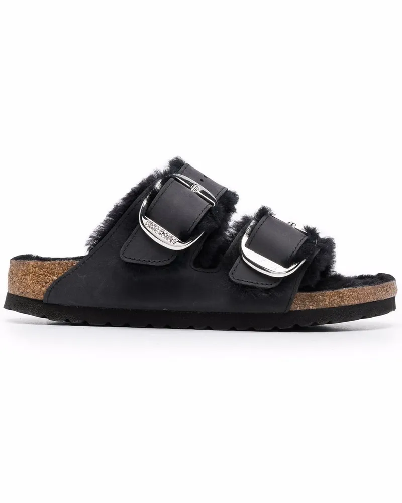 Birkenstock Arizona Pantoletten mit Schnallen - Schwarz Schwarz