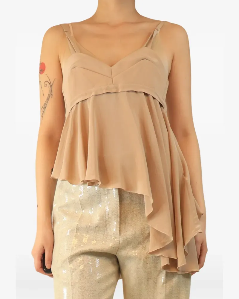 Victoria Beckham asymmetrical silk top - Braun Braun