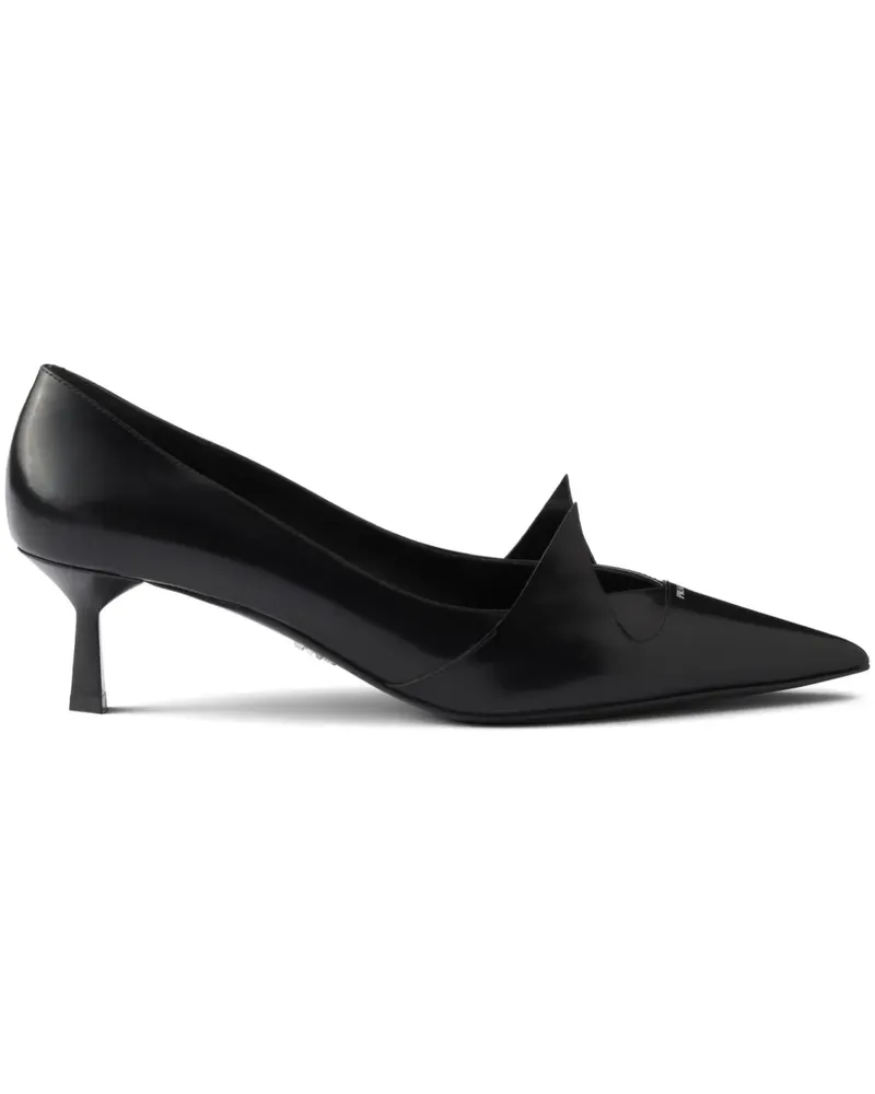 Prada Pumps aus gebürstetem Leder 55mm - Schwarz Schwarz