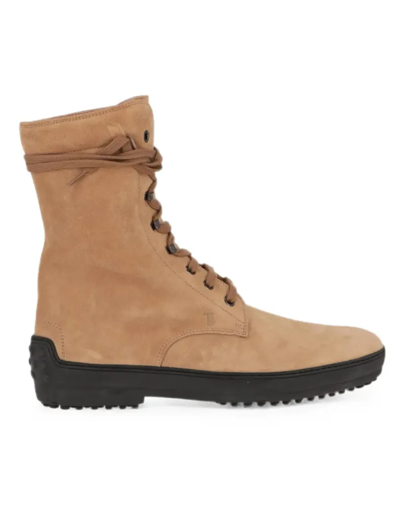 TOD'S lace-up suede boots - Nude Nude