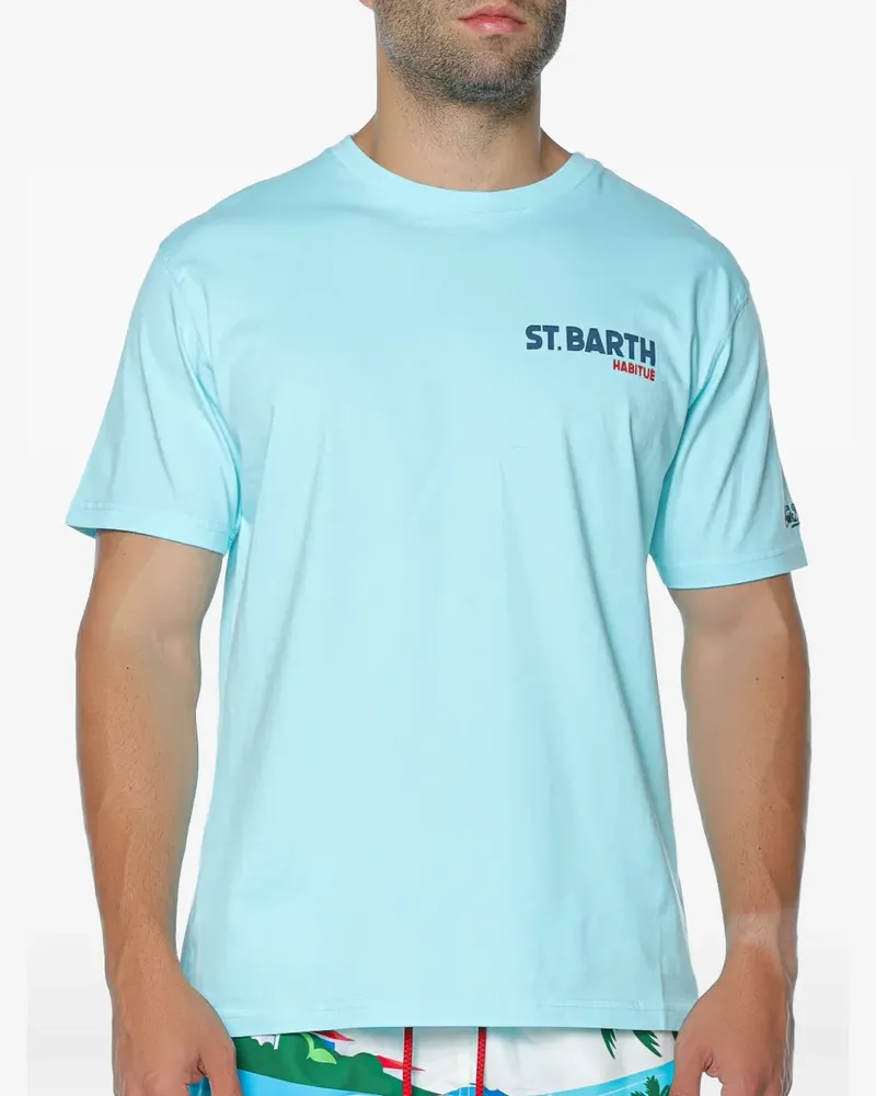 MC2 Saint Barth Portland T-Shirt mit grafischem Print - Blau Blau