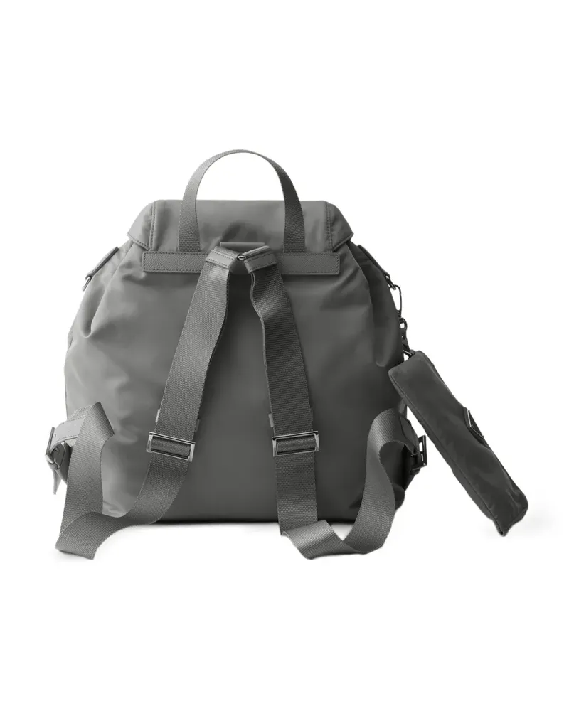 Prada Mittelgroßer Rucksack aus Re-Nylon - Grau Grau