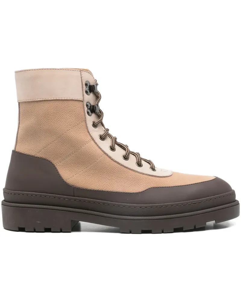 Brunello Cucinelli lace-up boots - Nude Nude