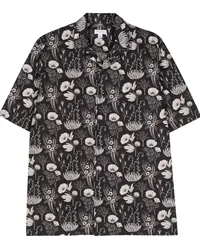 Sunspel Hemd mit Blumen-Print Schwarz