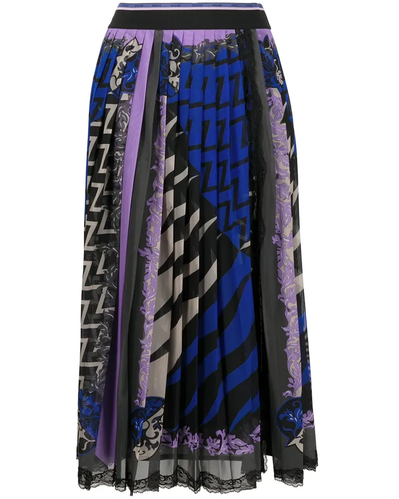 Emilio Pucci Faltenrock mit abstraktem Print - Blau Blau