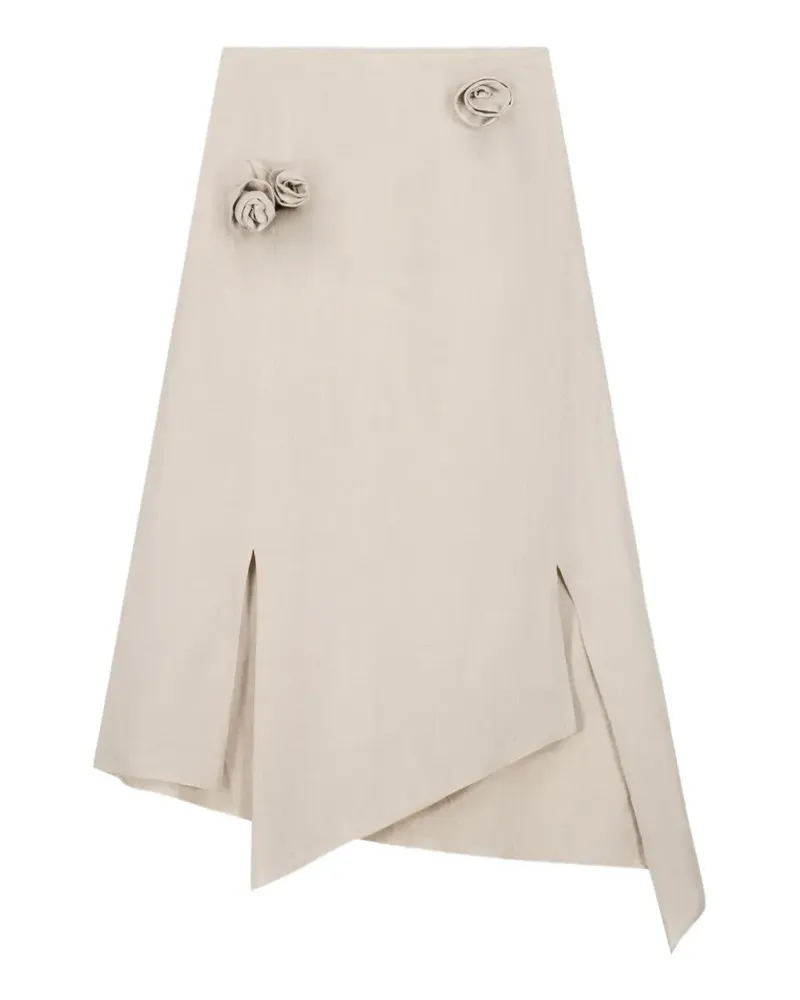 COPERNI Asymmetrischer Midirock mit Blumenmuster - Nude Nude
