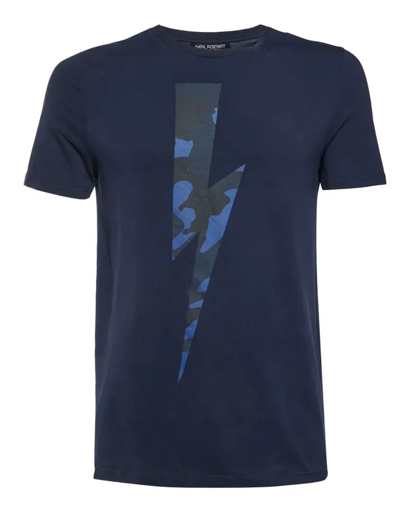 Neil Barrett T-Shirt mit Blitz-Print - Blau Blau