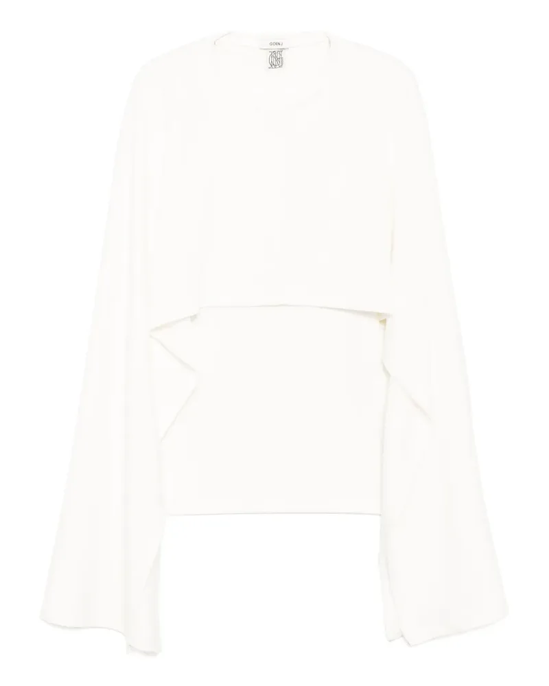 GOEN.J Geripptes Top im Cape-Stil - Nude Nude