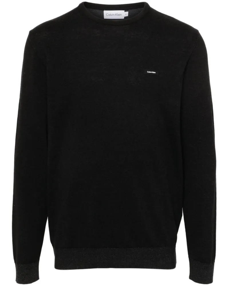 Calvin Klein Pullover mit Logo-Patch Schwarz