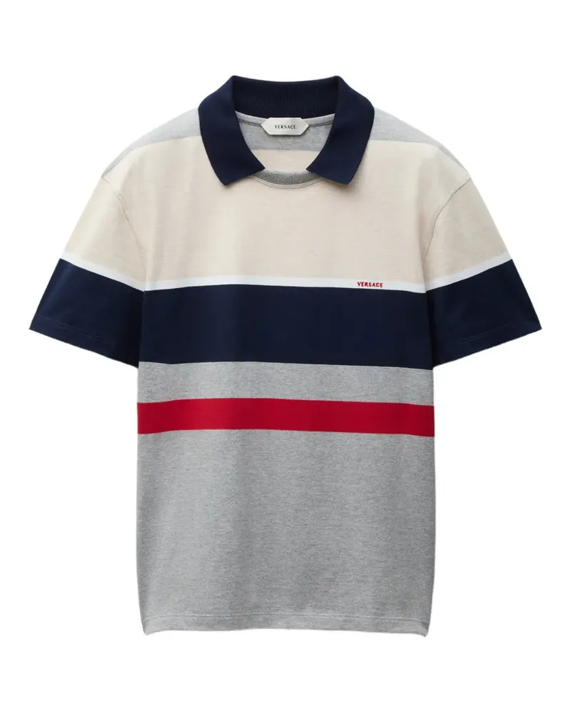 Versace Gestreiftes T-Shirt - Grau Grau