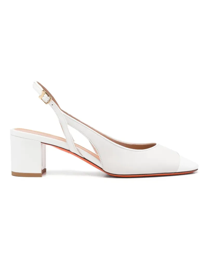 Santoni Pumps mit Slingback-Riemen - Weiß Weiß