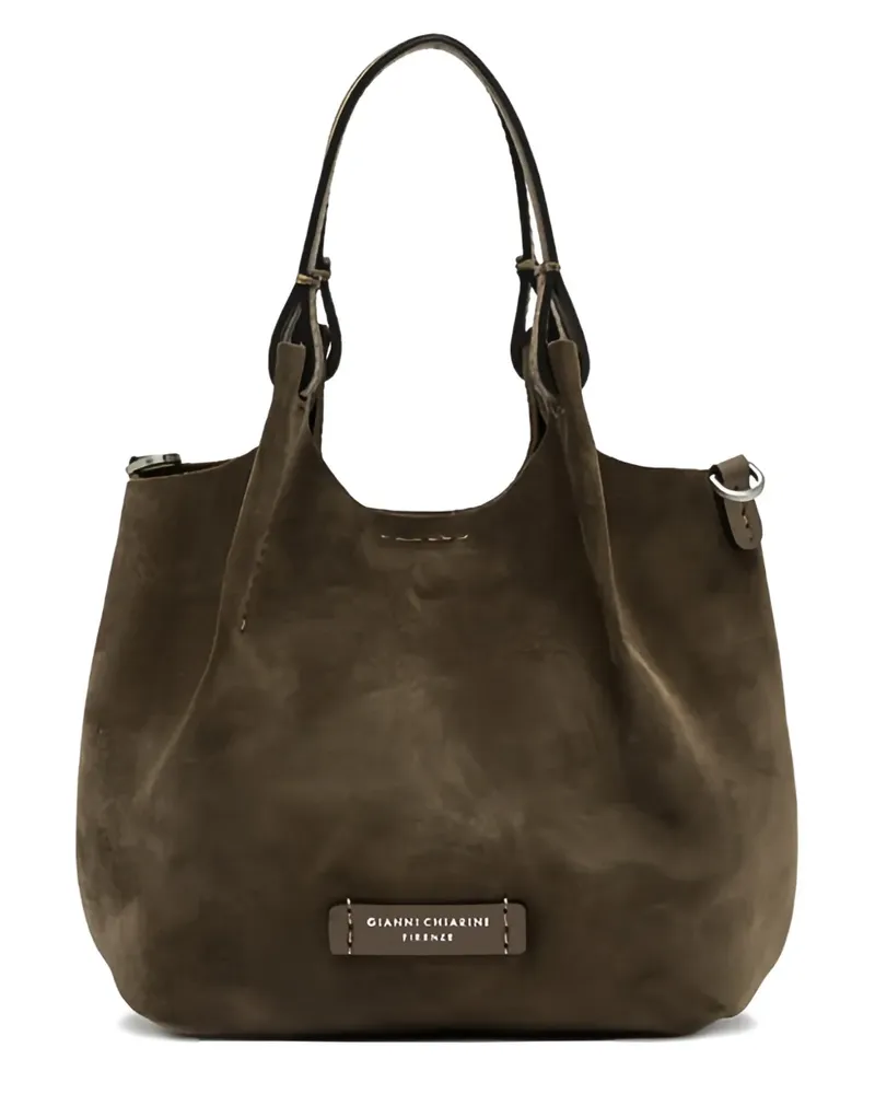 Gianni Chiarini Dua Tote Bag aus Wildleder - Grün Grün