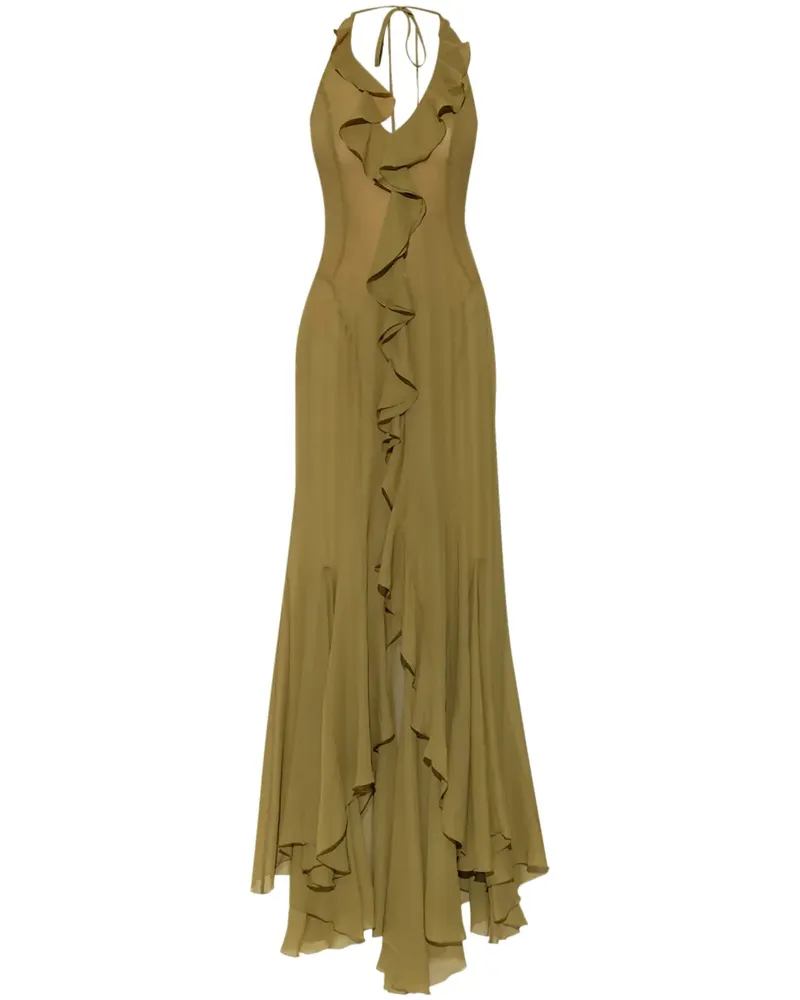 MISBHV Midikleid mit Rüschendetail - Grün Grün