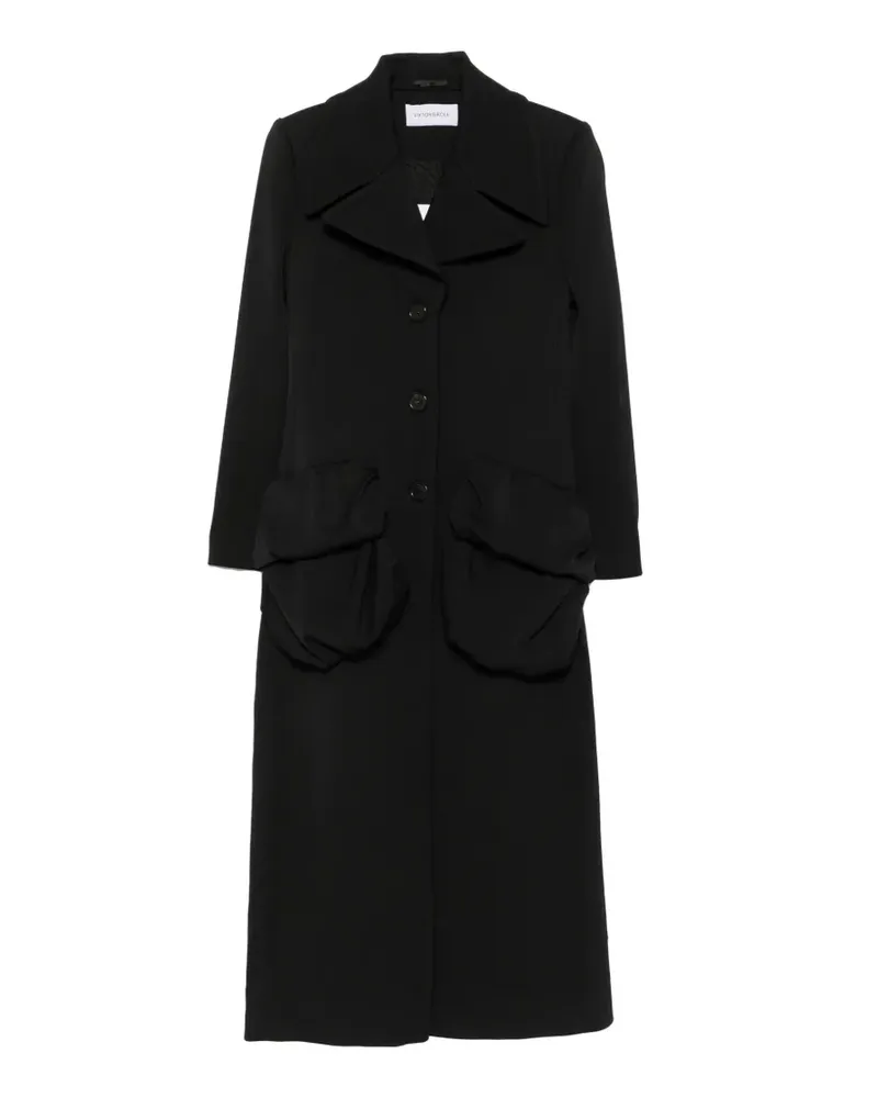 Viktor & Rolf Mantel mit plissierter Tasche - Schwarz Schwarz