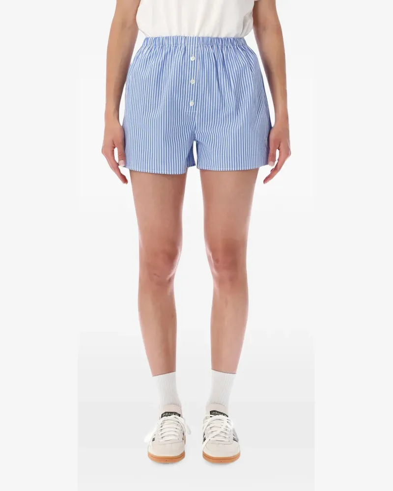SPORTY & RICH Gestreifte Shorts - Blau Blau