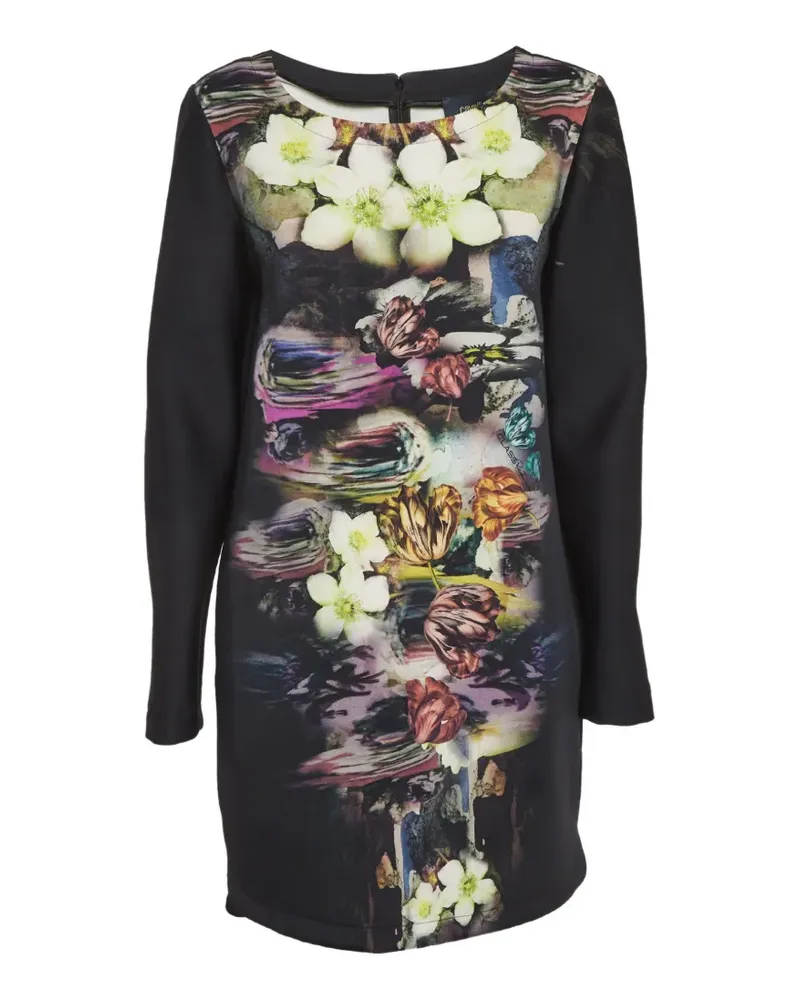 Roberto Cavalli floral-print shift mini dress - Schwarz Schwarz