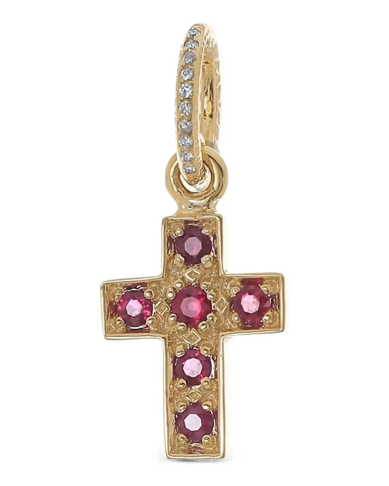 Loree Rodkin 14kt Charm Gelbgoldanhänger mit Diamanten und Rubin Gold
