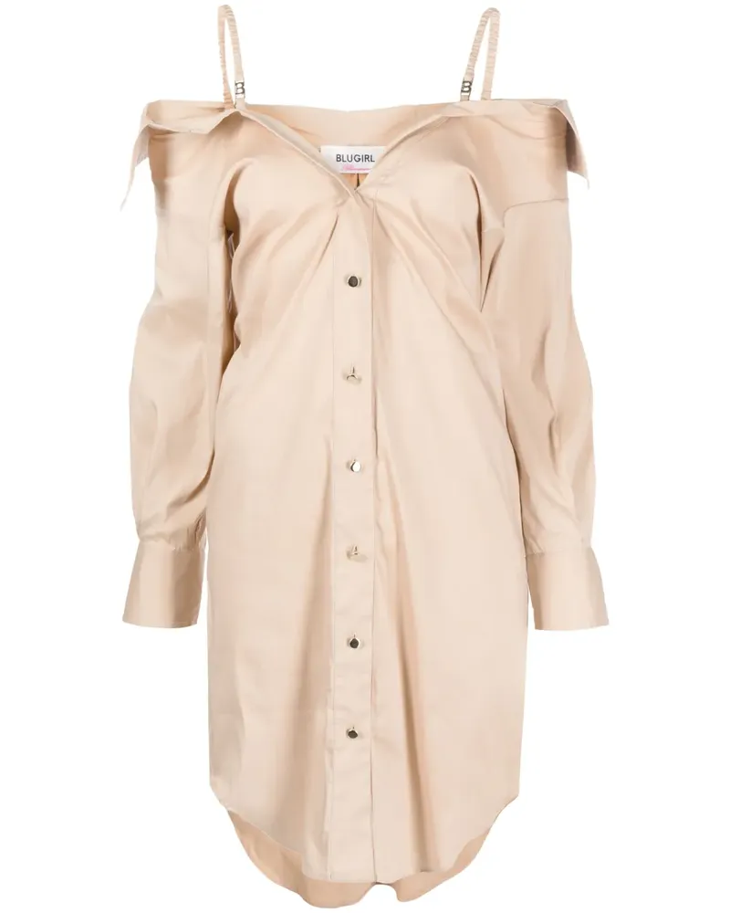Blumarine Schulterfreies Hemdkleid - Nude Nude