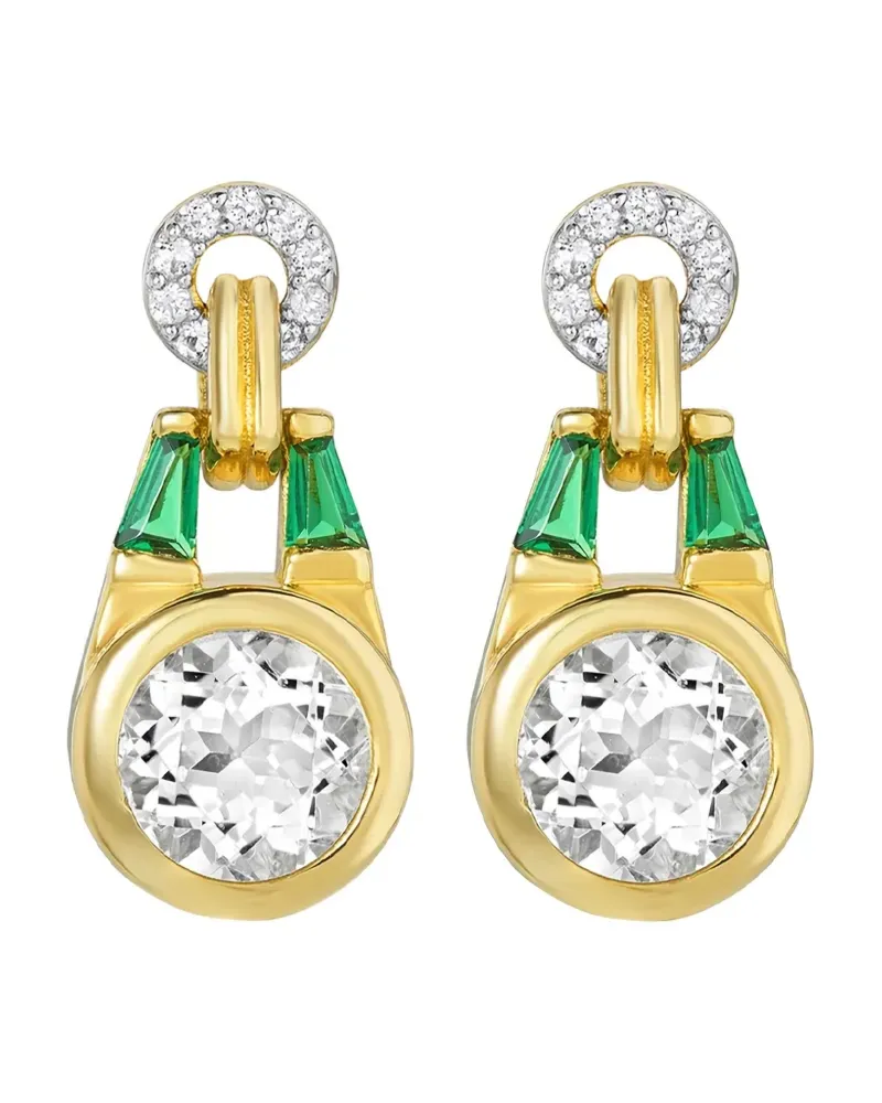 V By Laura Vann buckle round-stone earrings - Gold Gold