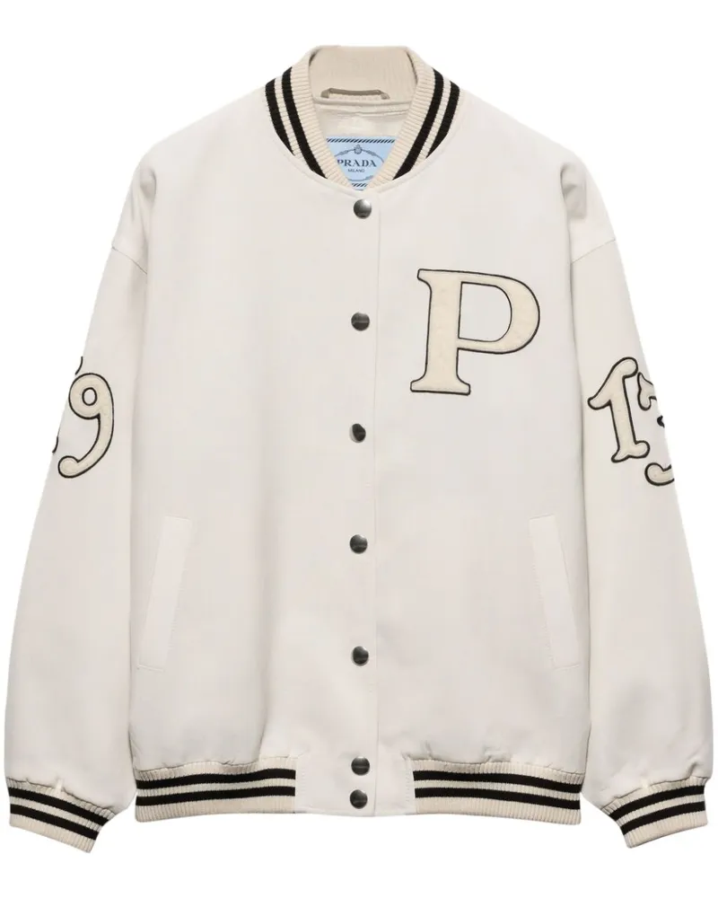 Prada Bomberjacke mit Buchstaben-Patch - Nude Nude