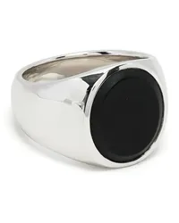 Tom Wood Oval Black Onyx Ring Schwarz