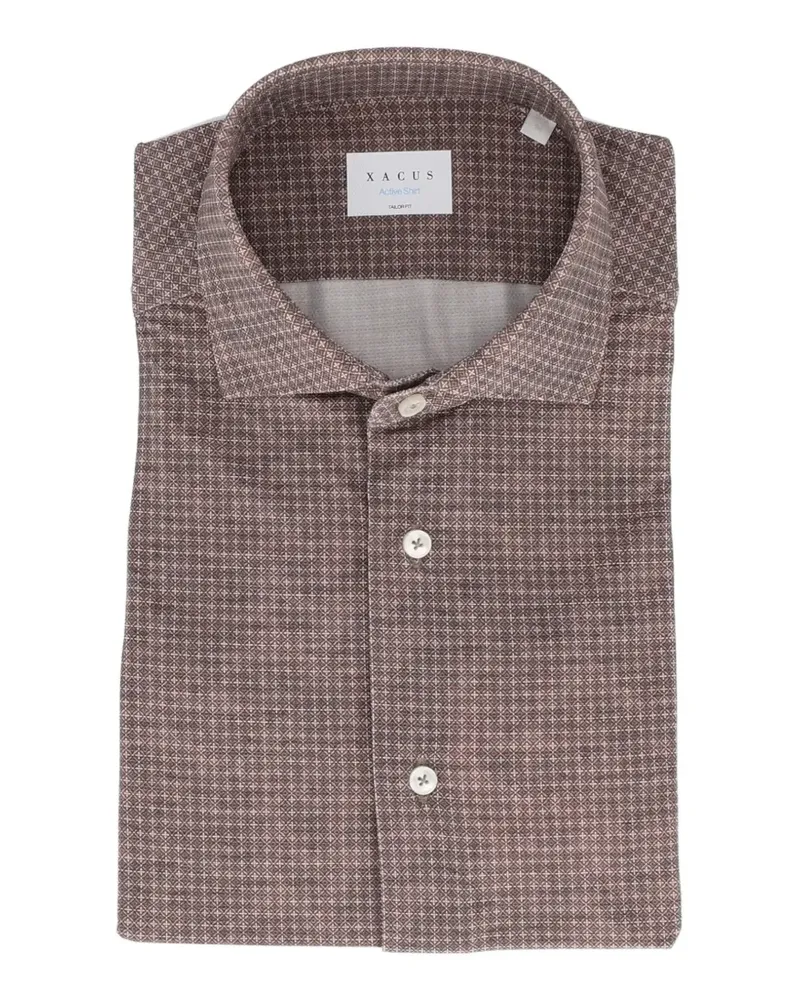 XACUS Active geometric-print shirt - Braun Braun