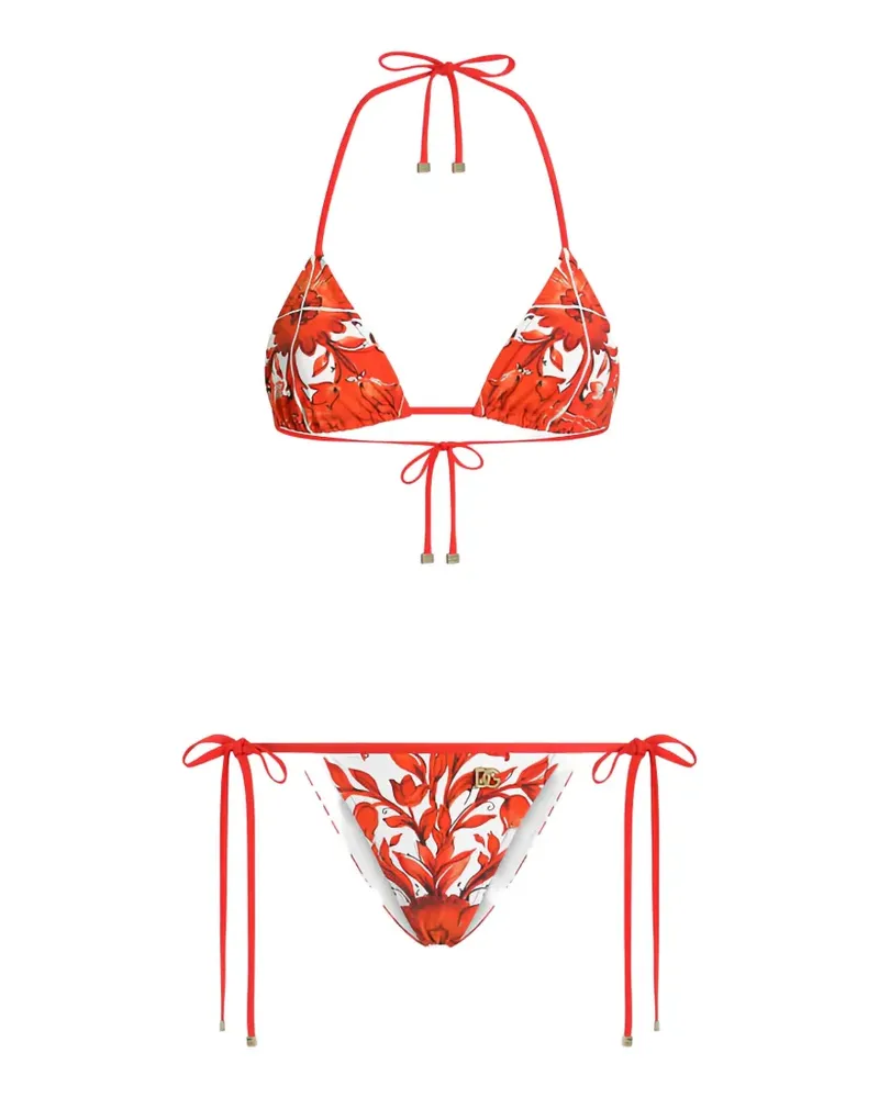 Dolce & Gabbana Bikini mit Print - Weiß Weiß