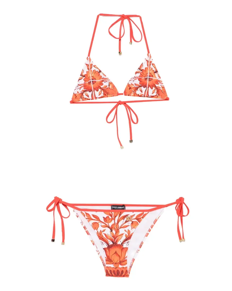 Dolce & Gabbana Bikini mit Print - Weiß Weiß