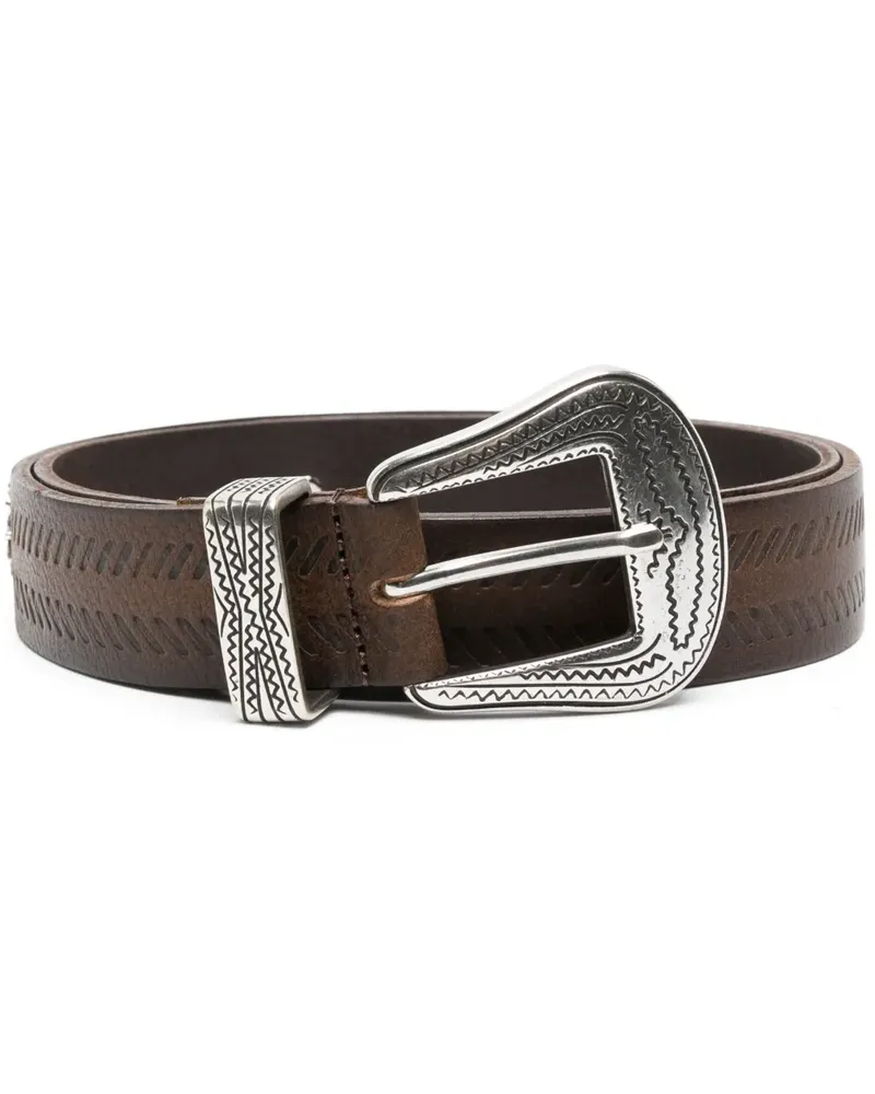 Fortela Gürtel mit Nieten - Braun Braun