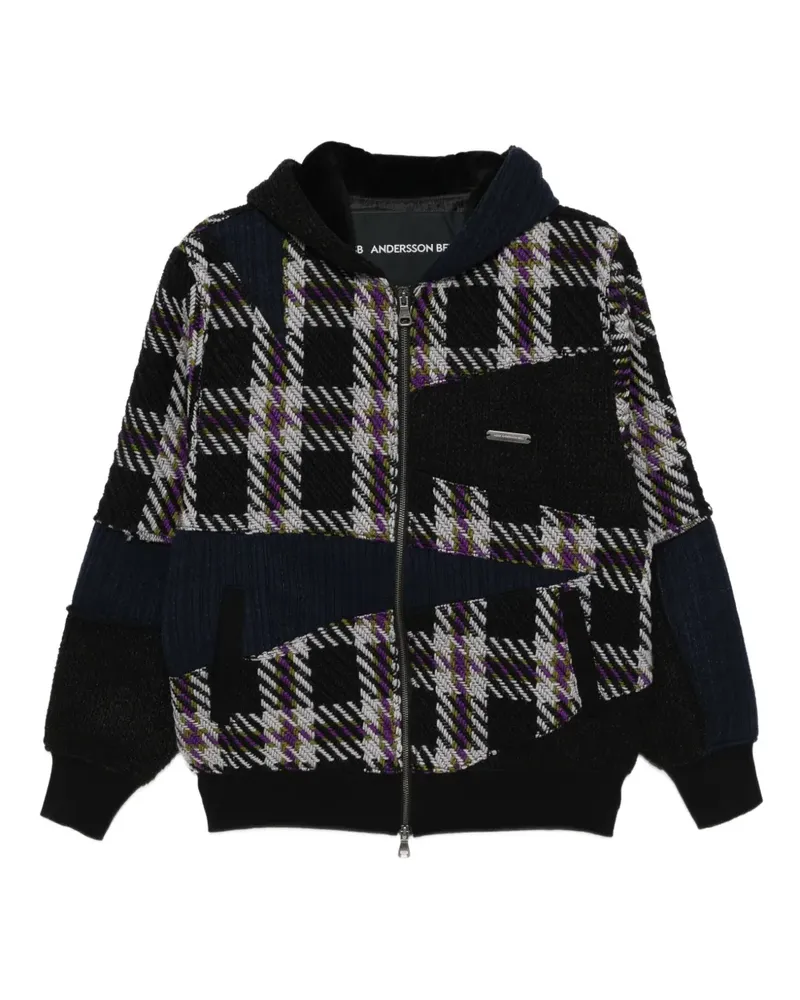 Andersson Bell Kapuzenjacke im Patchwork-Look - Schwarz Schwarz