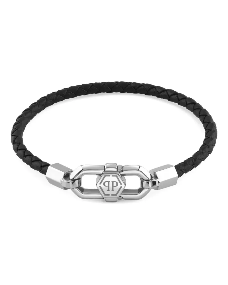 Philipp Plein Geflochtenes Plein Edge Armband - Schwarz Schwarz