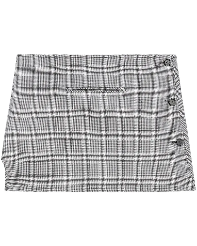 Courrèges Oblique Prince of Wales Minirock - Schwarz Schwarz