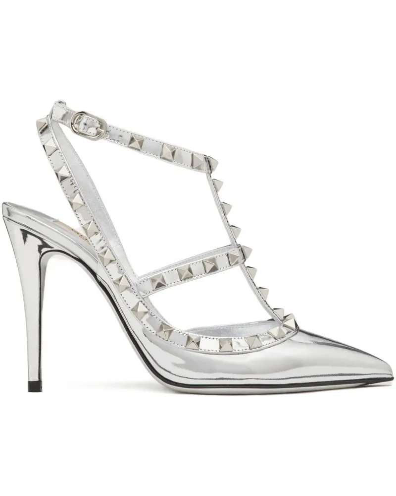 Valentino Garavani Verspiegelte Rockstud Pumps 100mm - Silber Silber