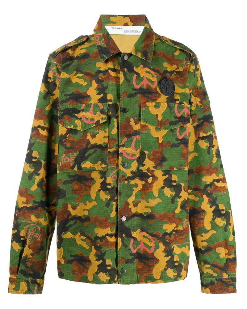 OFF-WHITE Hemd mit Camouflage-Print - Grün Grün