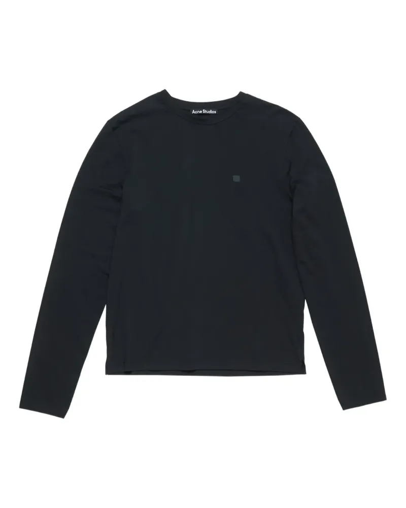 Acne Studios Langarmshirt mit Logo-Patch - Schwarz Schwarz