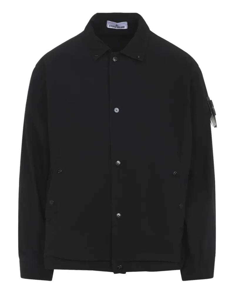Stone Island logo-patch shirt jacket - Schwarz Schwarz